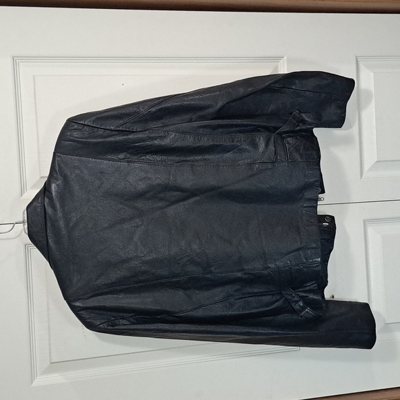 Vintage Berman's leather moto motorcycle biker coat - size 40 Medium - Picture 4 of 14